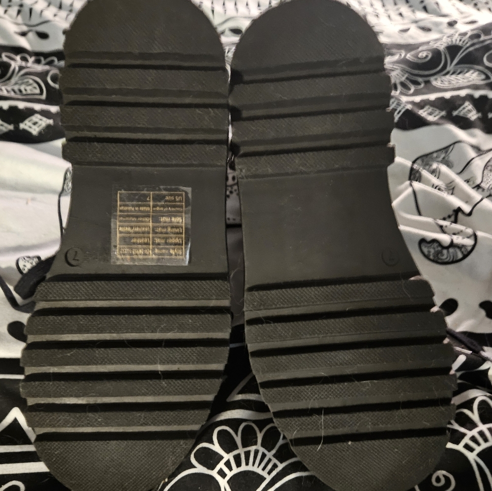 Crown Vintage Black Reptile Combat Boots 7 - Picture 10 of 11